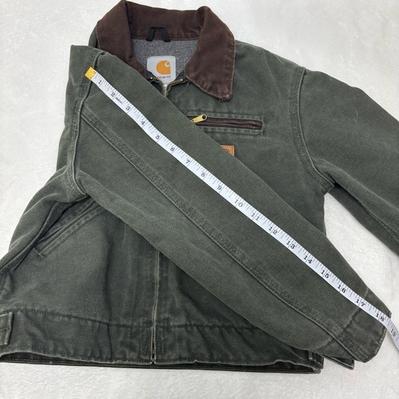 Carhartt Vintage J97 MOS Detroit Jacket Kids Youth GreenBlanket Lined Size M - Picture 6 of 11